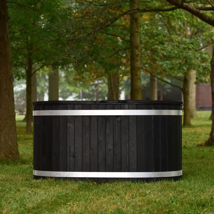 Solid White Cedar Oval-Shaped Cold Plunge Tub - Image 2