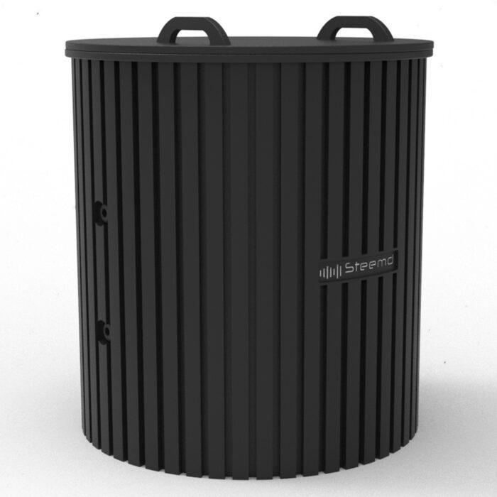 Modern Black Fluted Panel Cold Plunge Tub - Image 2