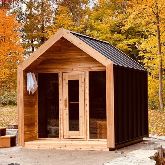 Red Cedar Modern Sauna with Porch - Image 4