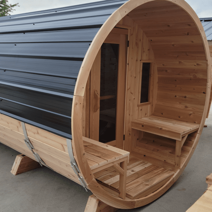 Barrel Sauna with Porch - Image 3