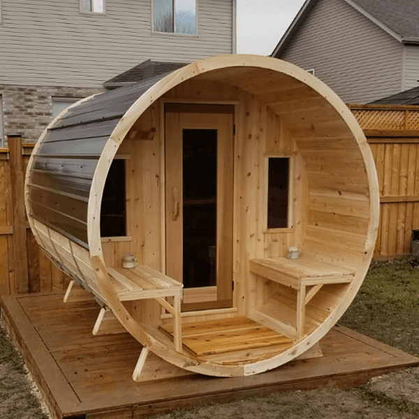 Barrel Sauna with Porch