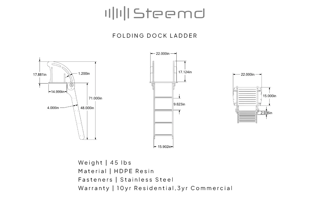 Steemd-Dock-Ladder-Specs